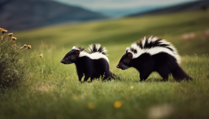 The Charming Wildlife of Montana A Close Encounter with Striped Skunks