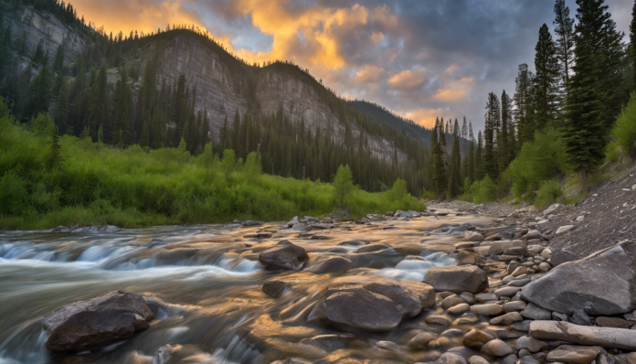 Tranquil Morning Along Montana's Serene Riverbank